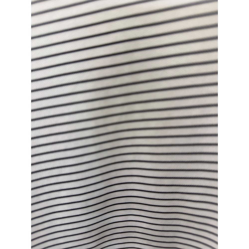 Adidas Mens Golf Polo Shirt White Navy Blue Striped Short Sleeve Large RN 88387 - Picture 6 of 6